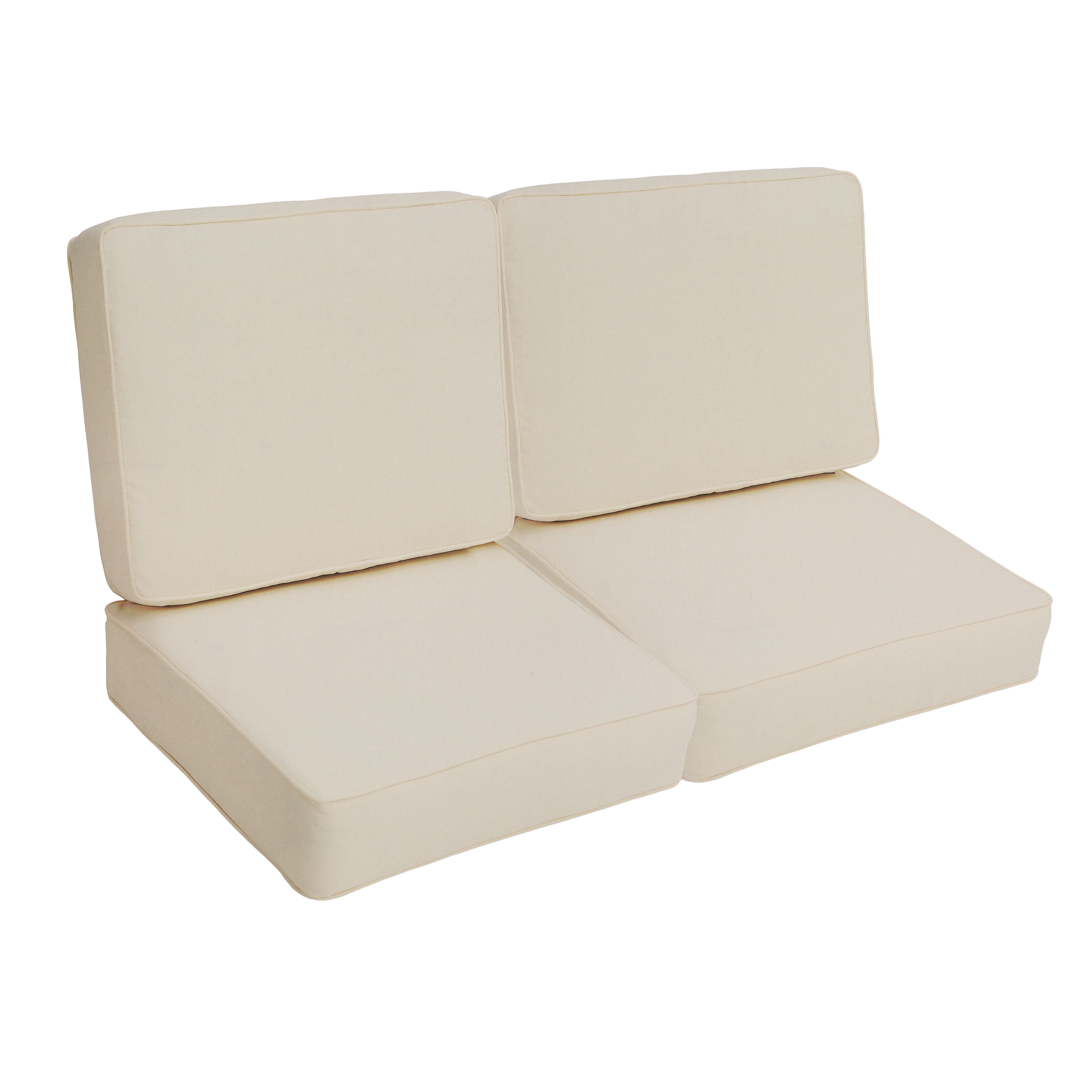 Sorra Home - Indoor/Outdoor Loveseat Cushion Set - Corded - Natural