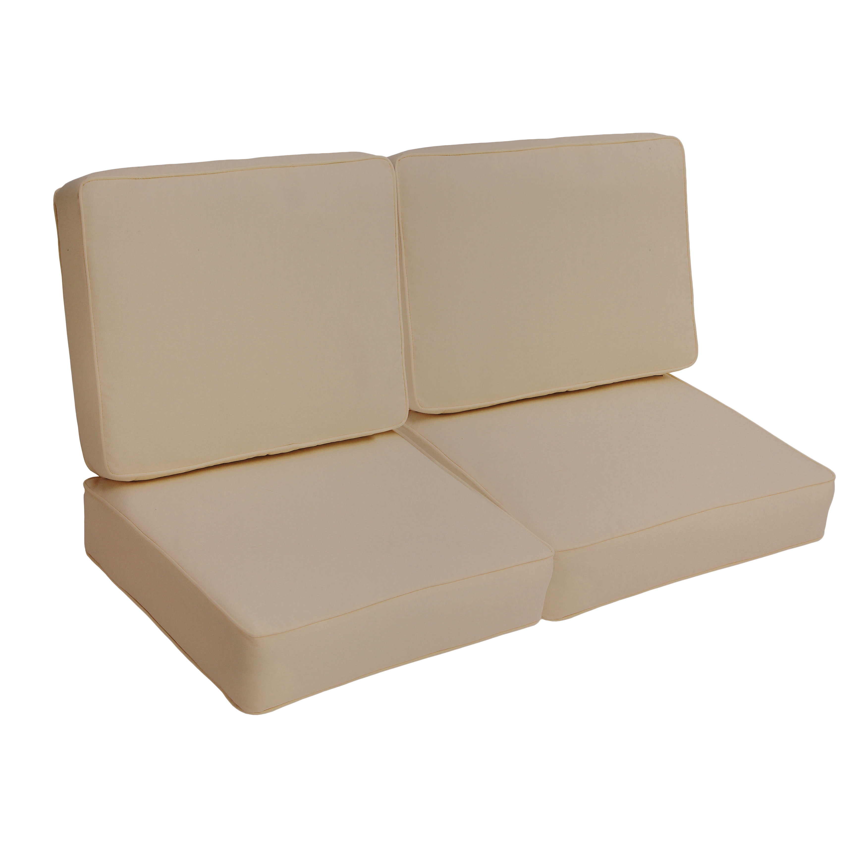 Sorra Home - Indoor/Outdoor Loveseat Cushion Set - Corded - Tan