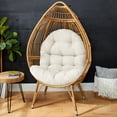 thumbnail image 1 of Sorra Home  Indoor Soft Chunky Corduroy Egg Chair Replacement Cushion (Cushion Only) 44 in x 27 in x 4 in - Becklee Ivory, 1 of 5