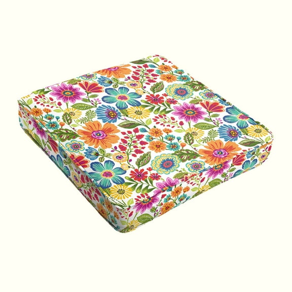 Sorra Home Multi Floral Indoor/Outdoor Cushion, Corded