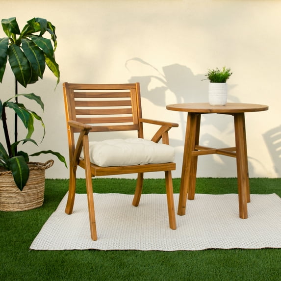 Sorra Home Natural Tufted Chair Cushion Square Back 19 x 19 x 3
