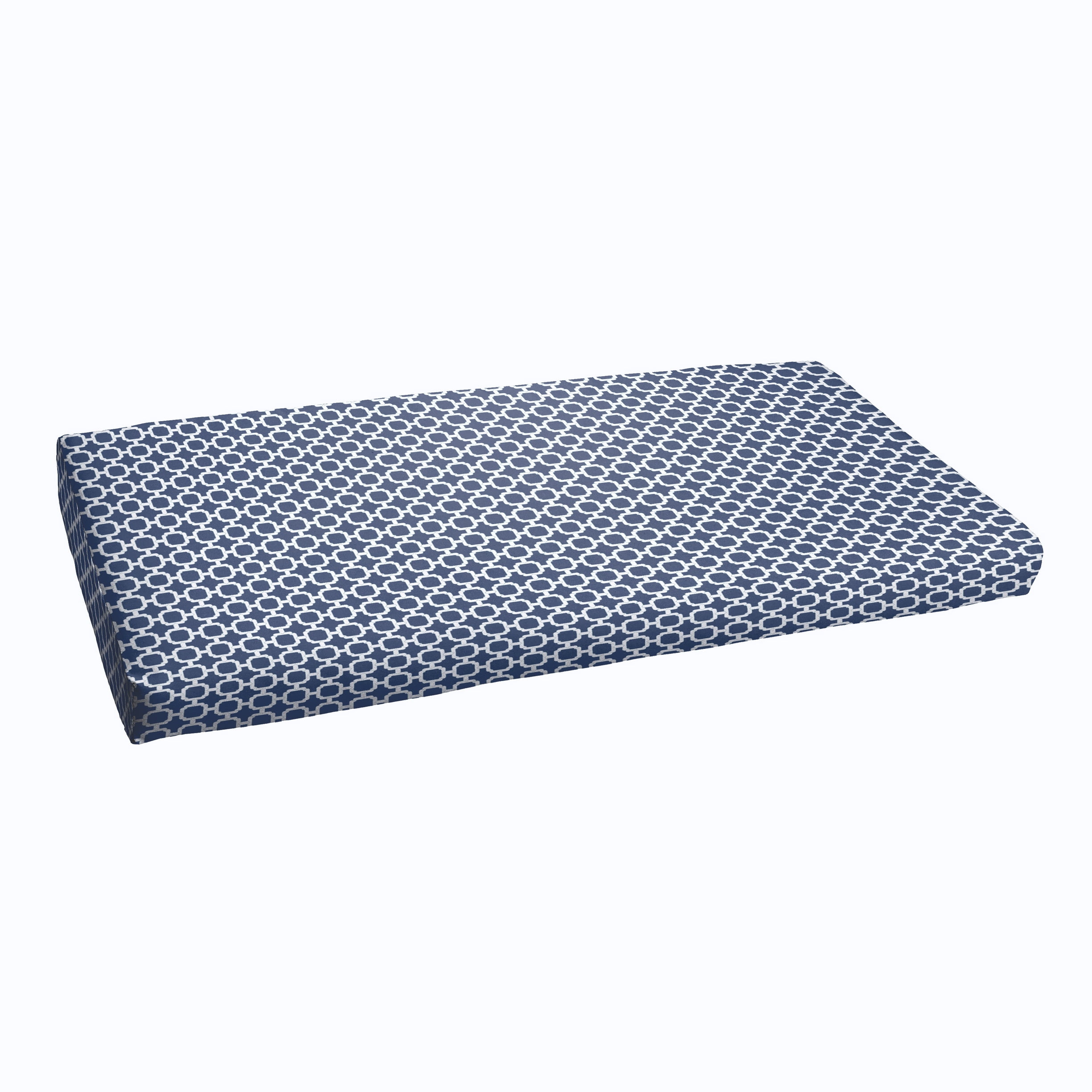 Sorra Home Navy Chainlink Indoor Outdoor Bench Cushion, Bristol
