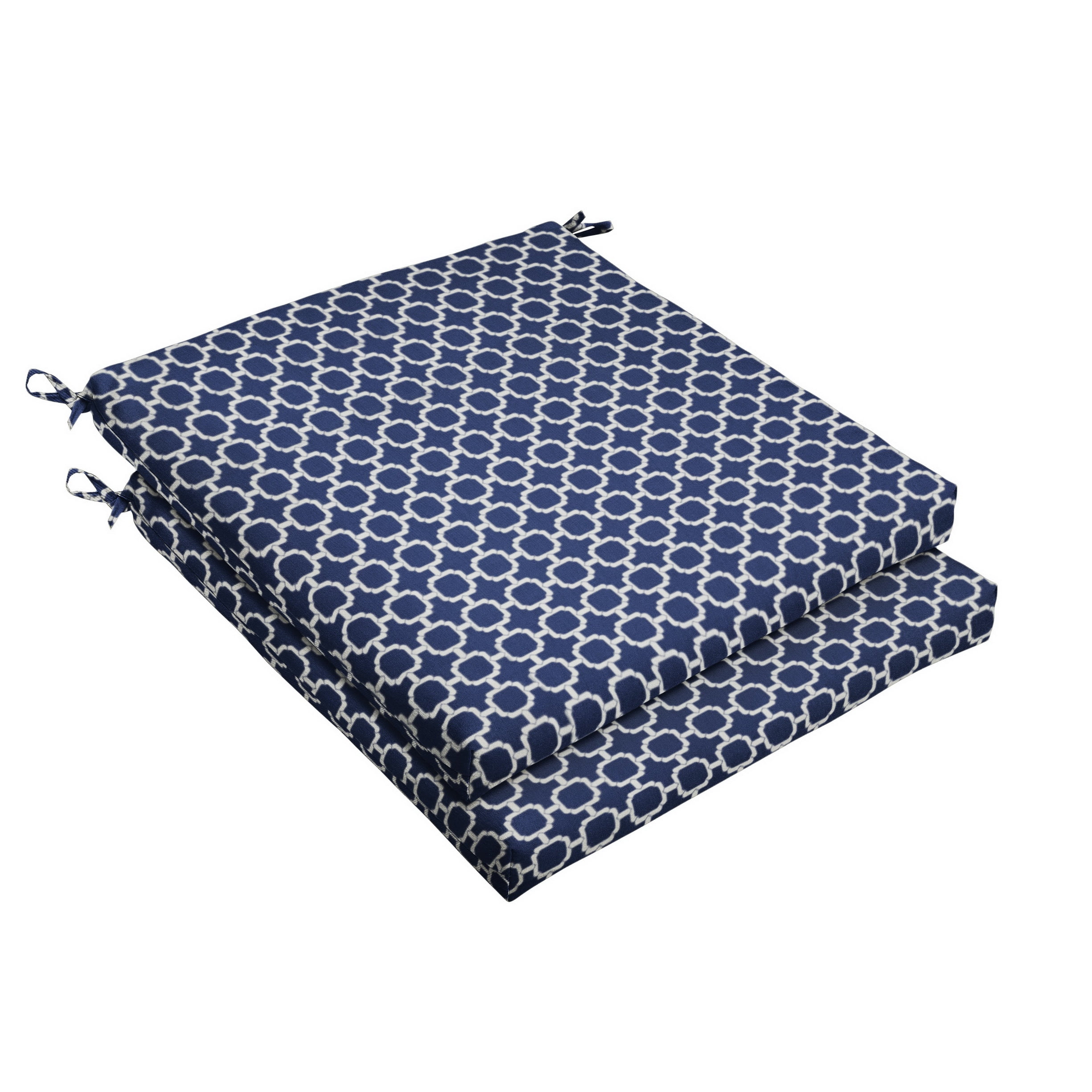Sorra Home Navy Chainlink Indoor/Outdoor Cushion Set for Year-Round Comfort