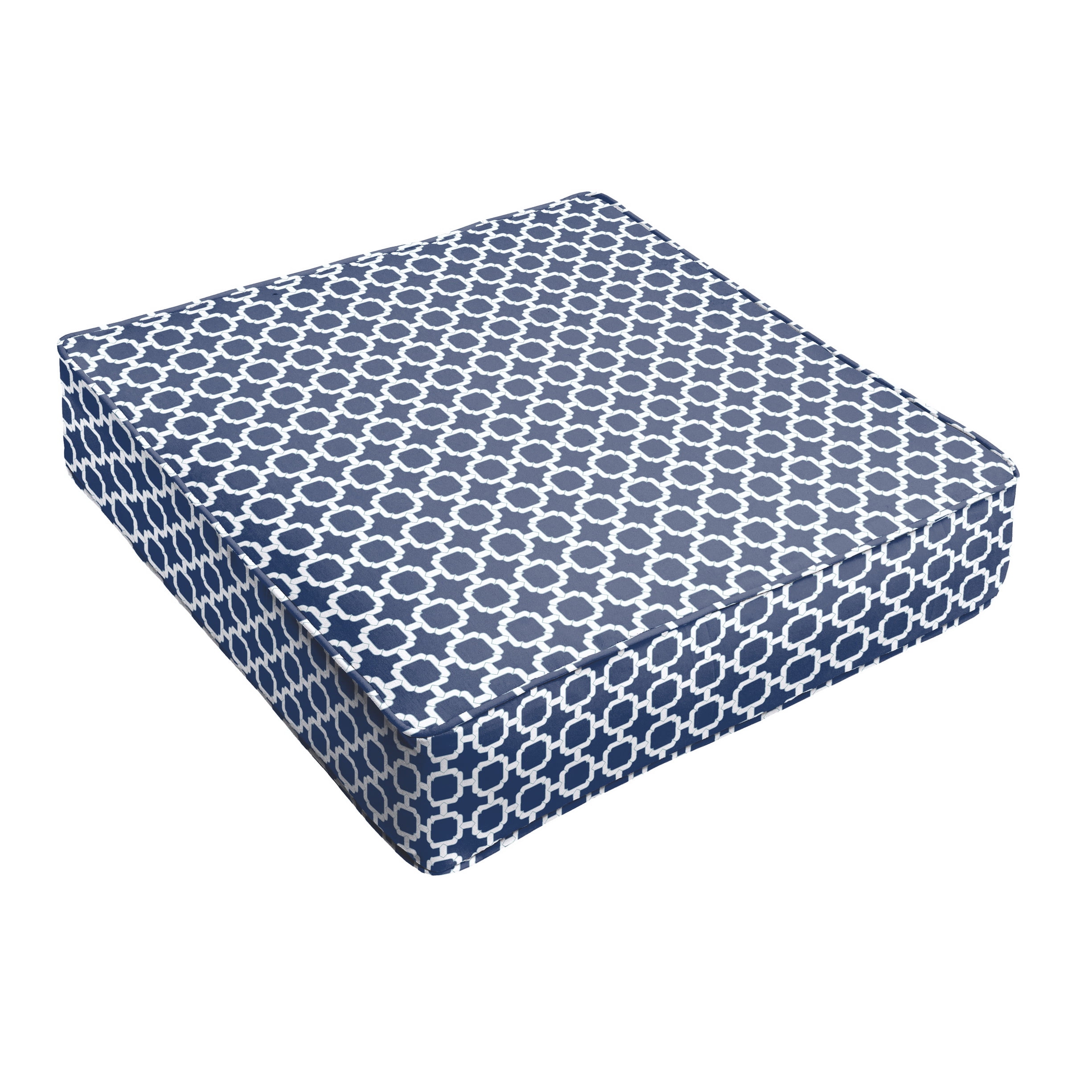 Sorra Home Navy Chainlink Indoor/Outdoor Deep Seating Cushion, Corded