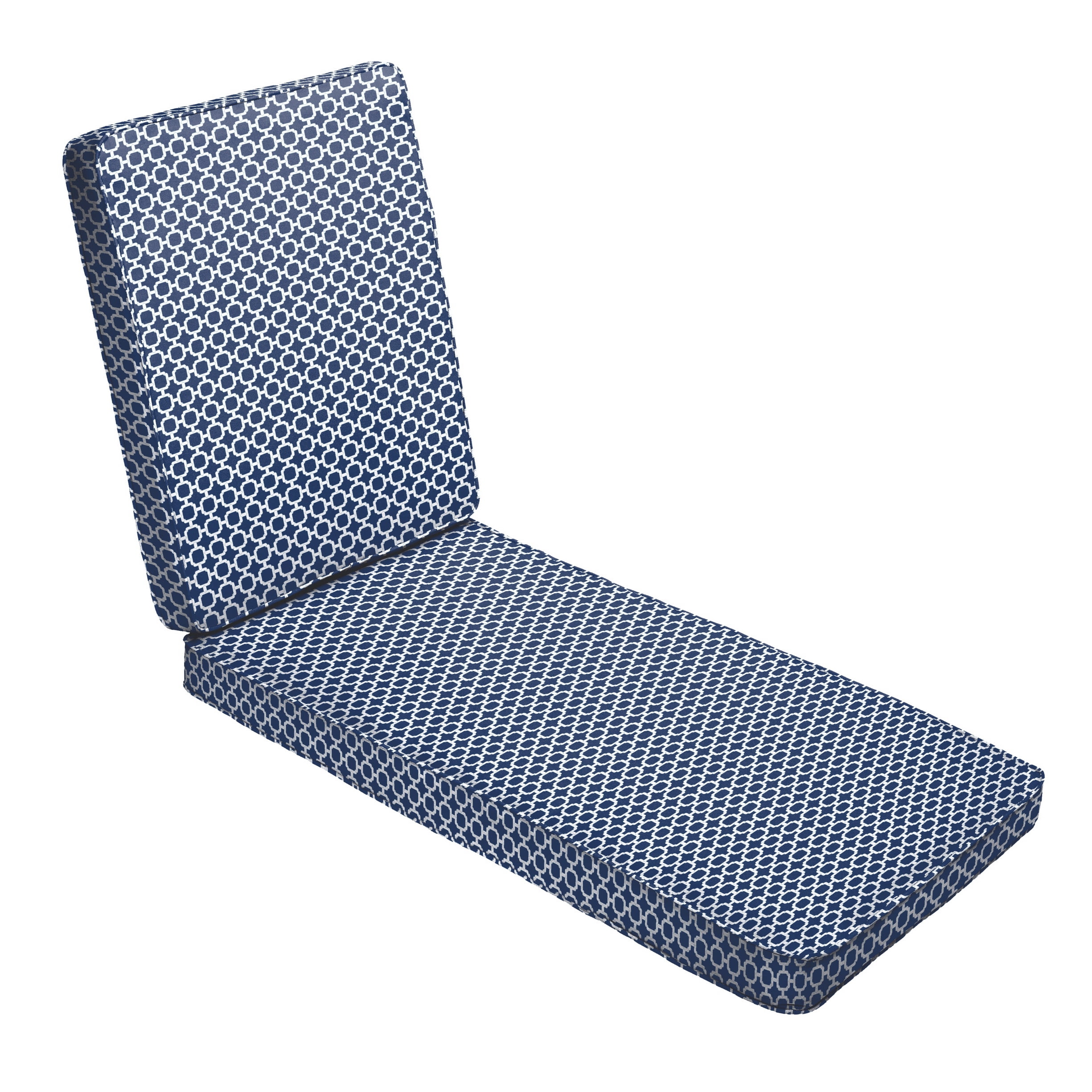 Sorra Home Navy Chainlink Indoor/Outdoor Hinged Cushion, Corded