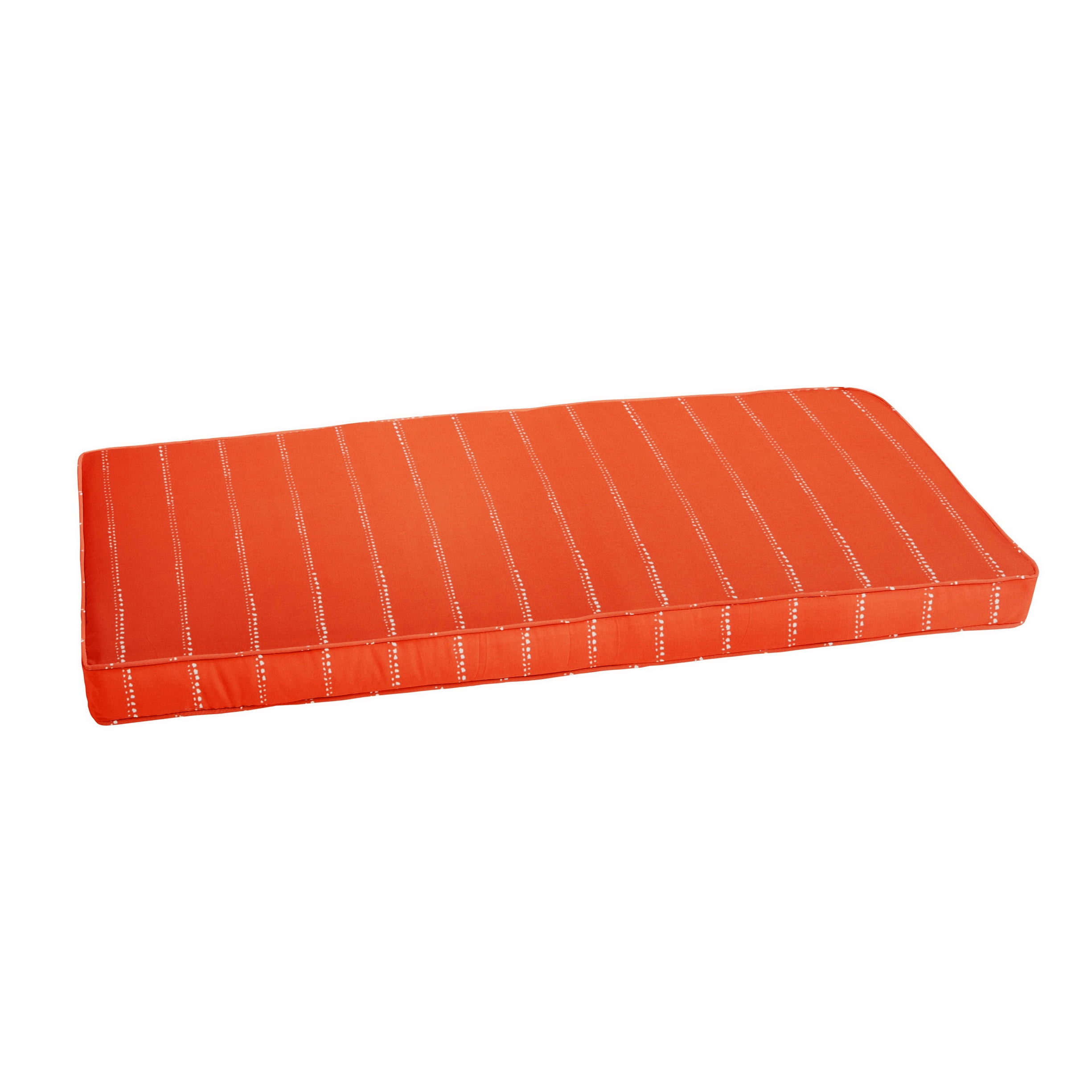 Sorra Home Outdoor Bench Cushion Corded Orange Dotted Stripes
