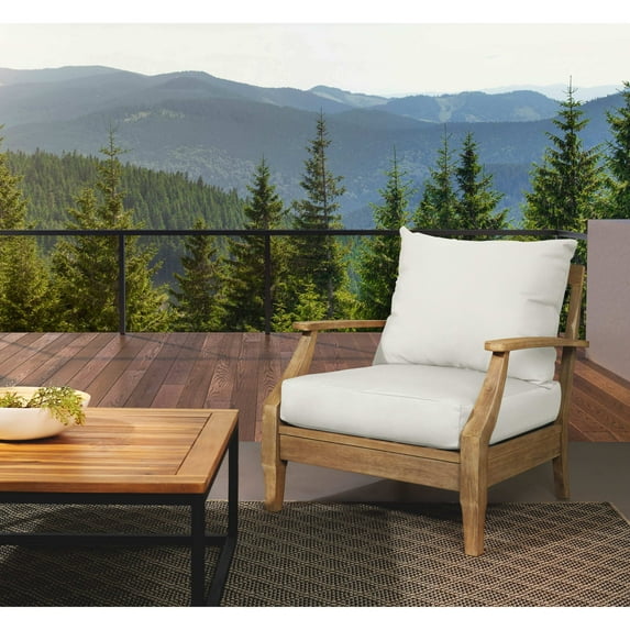 Sorra Home Outdoor Valdese Boucle Deep Seating Pillow and Cushion Set 23 in W x 25 in D x 5 in H - Snow