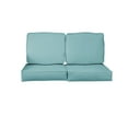 thumbnail image 1 of Sorra Home  Outdura Solid Indoor/Outdoor Deep Seating Loveseat Cushion Set 22.5 in x 22.5 in x 5 in - ETC Aqua, 1 of 5