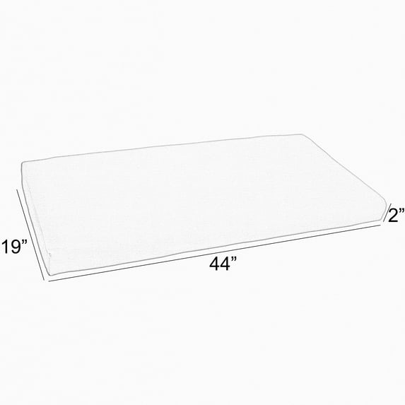 Sorra Home Outdura Solid Indoor/Outdoor Round-front Bench Cushion 44 in x 19 in x 2 in - ETC Midnight