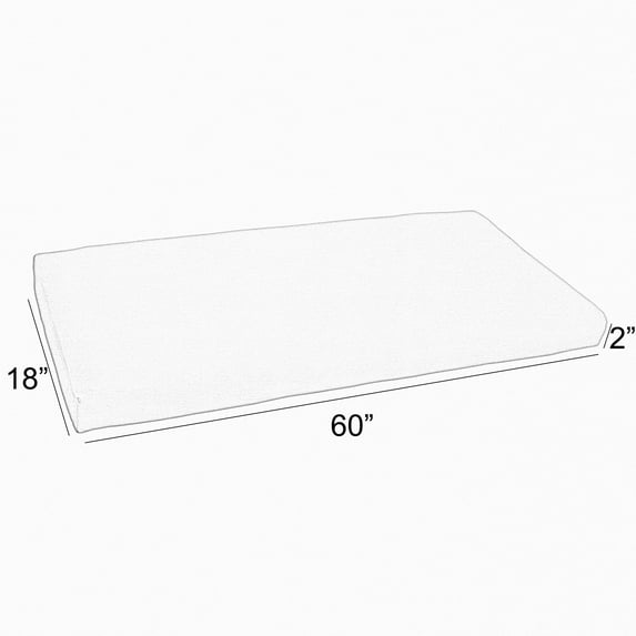 Sorra Home Outdura Solid Indoor/Outdoor Round-front Bench Cushion 60 in x 18 in x 2 in - ETC Aqua