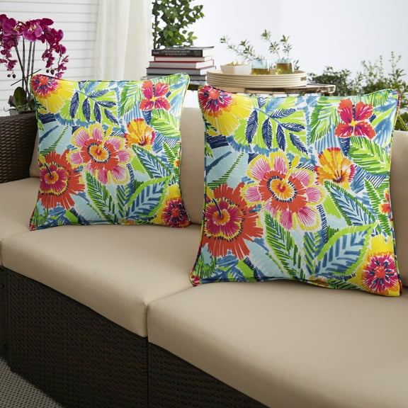 Sorra Home Pensacola Multi Indoor/Outdoor Corded Pillow Set of Two