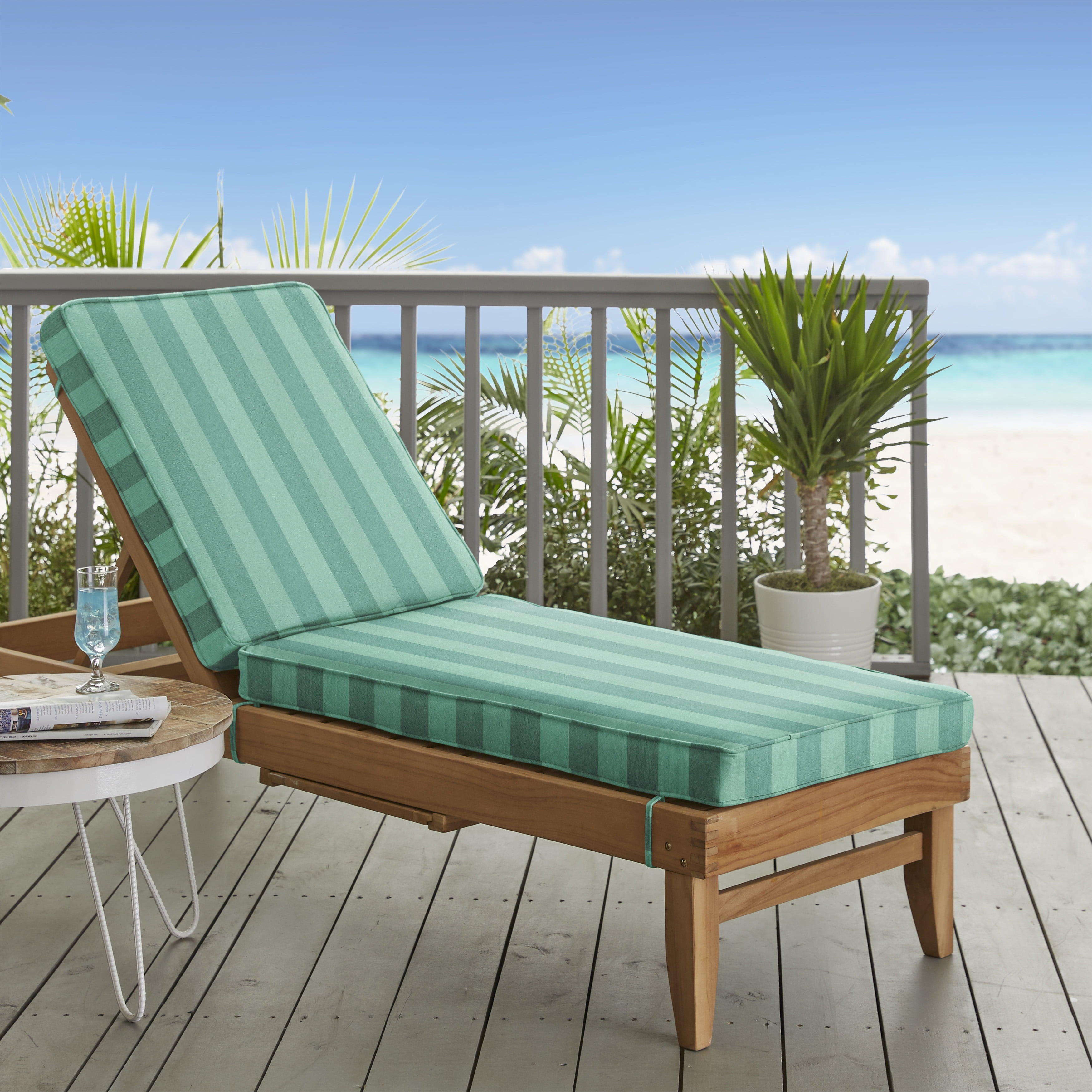 Sorra Home Preview Lagoon Indoor/Outdoor Chaise Lounge Cushion ...