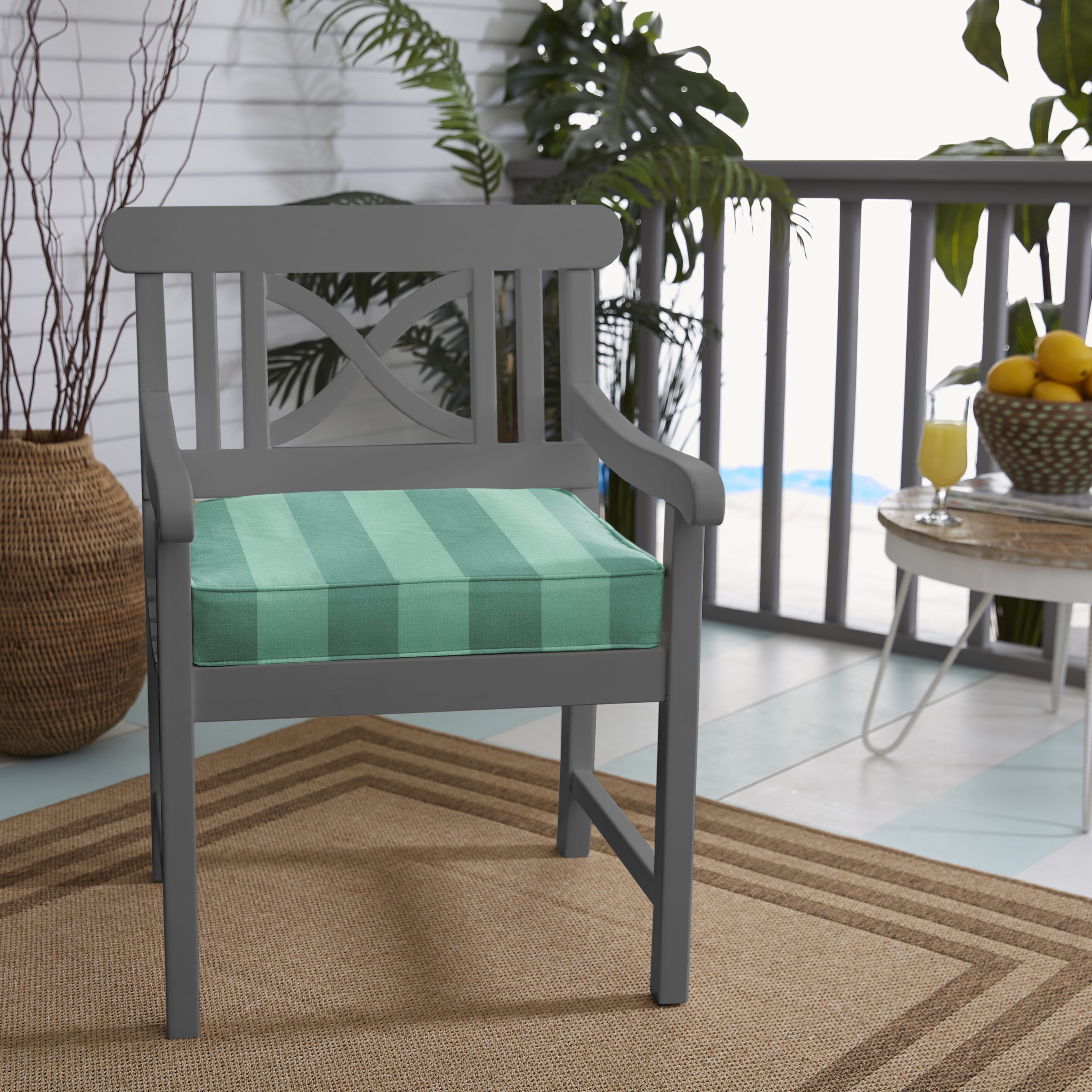Sorra Home Preview Lagoon Indoor/Outdoor Corded Chair Cushion