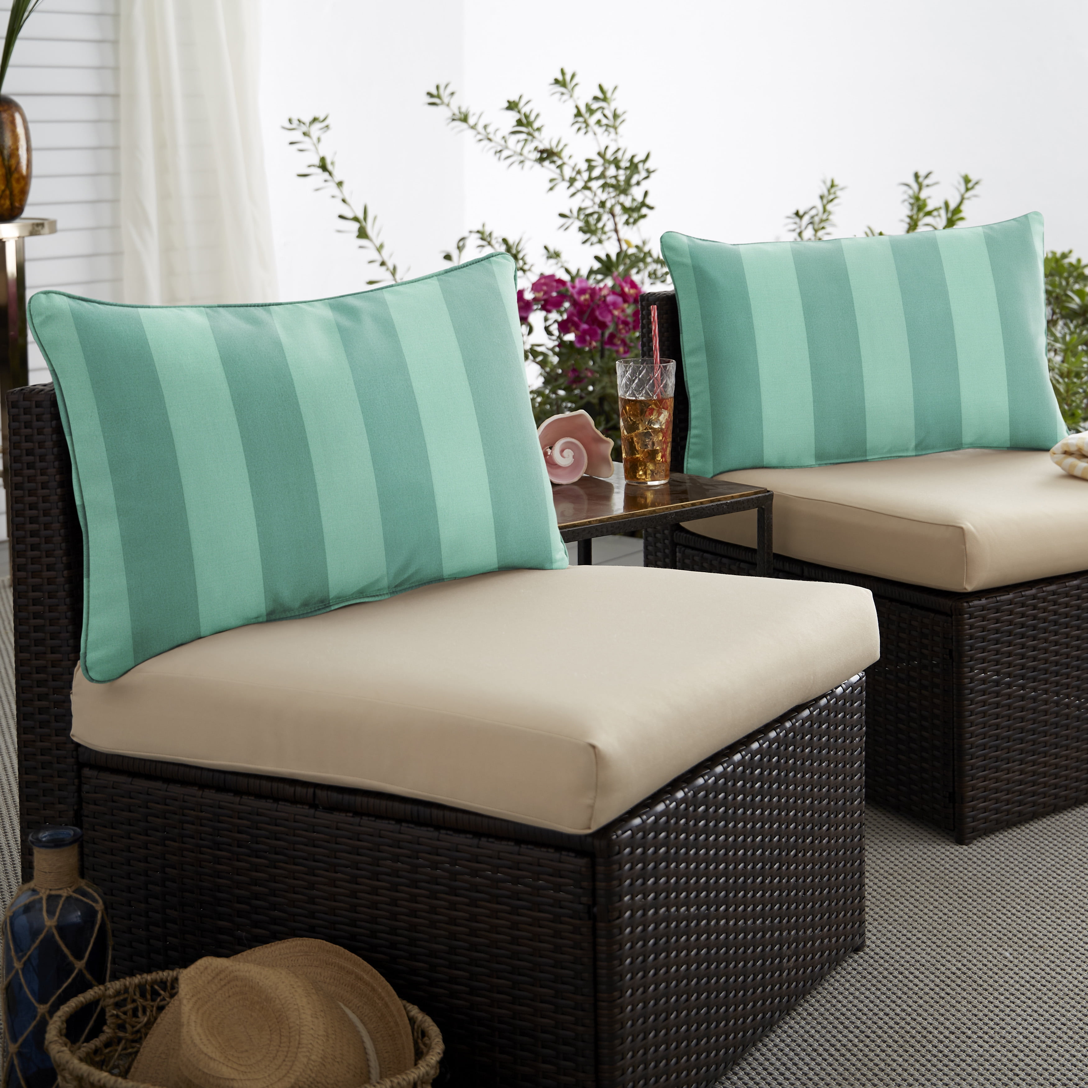 Sorra Home Preview Lagoon Indoor/Outdoor Corded Pillow Set of Two