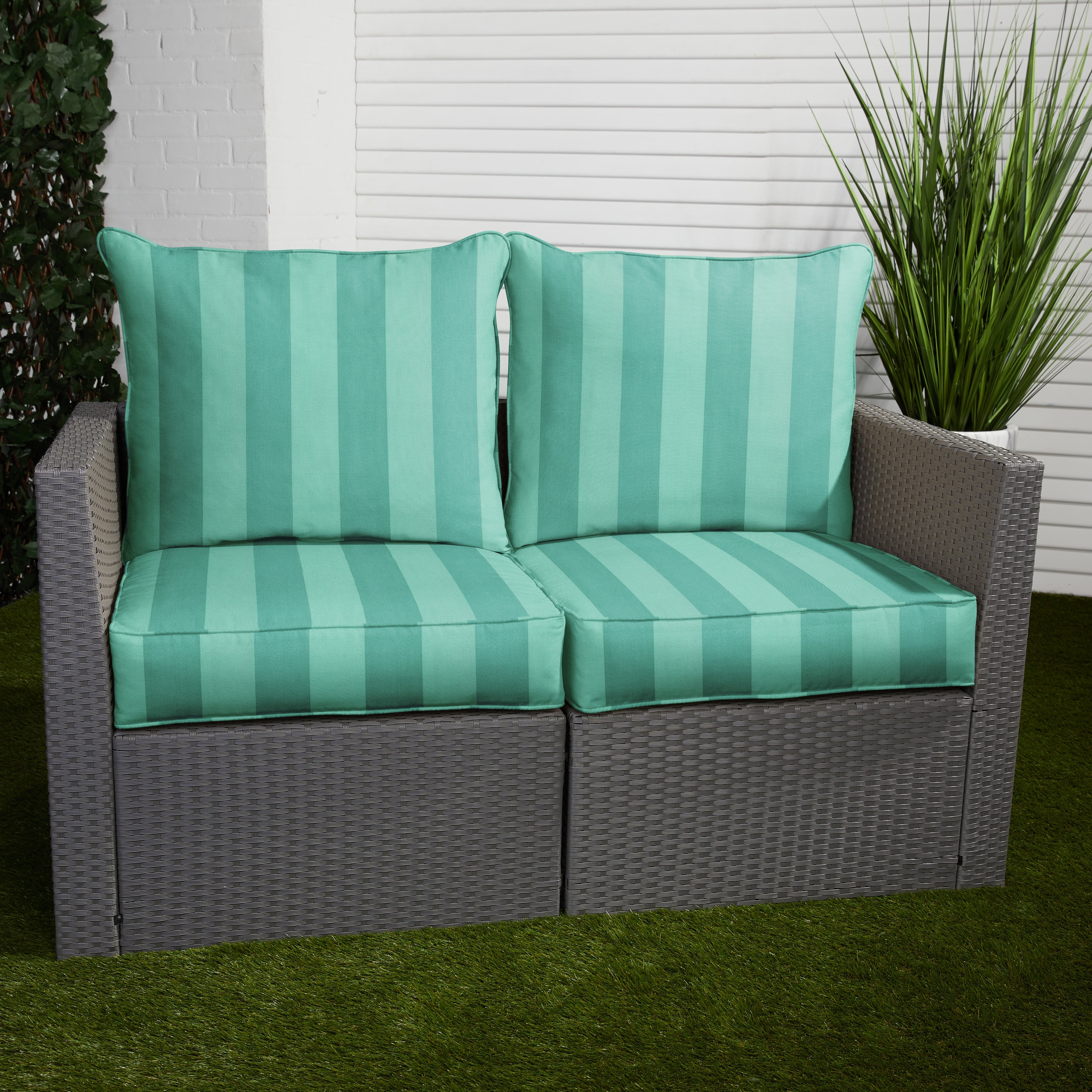 Sorra Home Preview Lagoon Indoor/Outdoor Deep Loveseat Cushion Set