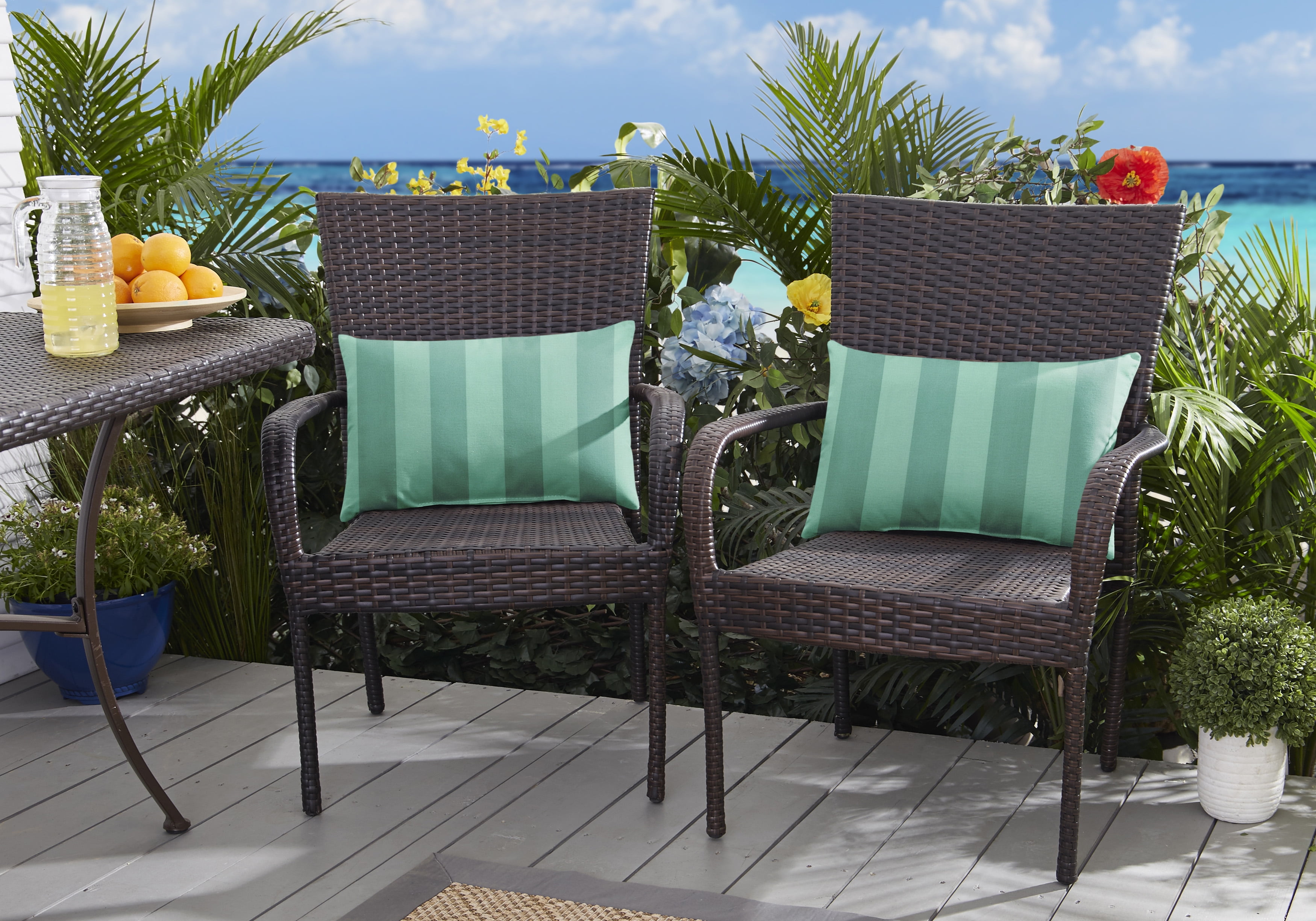 Sorra Home Preview Lagoon Indoor/Outdoor Knife Edge Pillow Set of Two