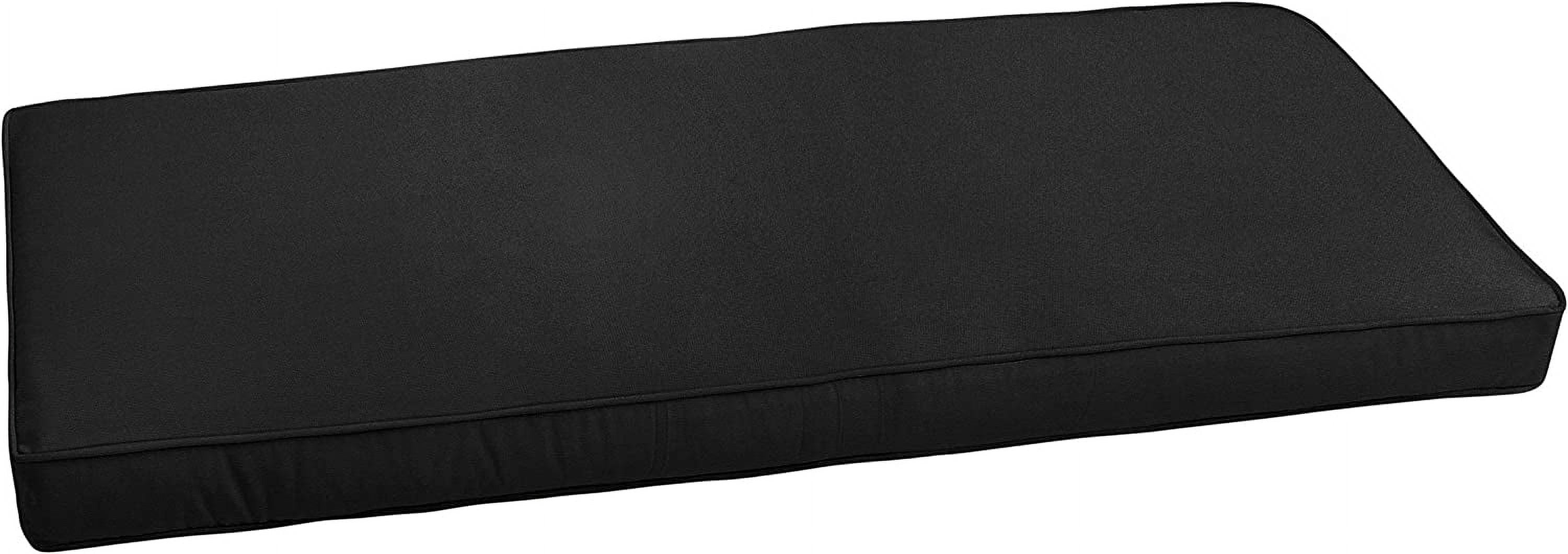 Sunbrella Corded Bench Cushion, 37 in x 17 in x 2 in, Canvas Black