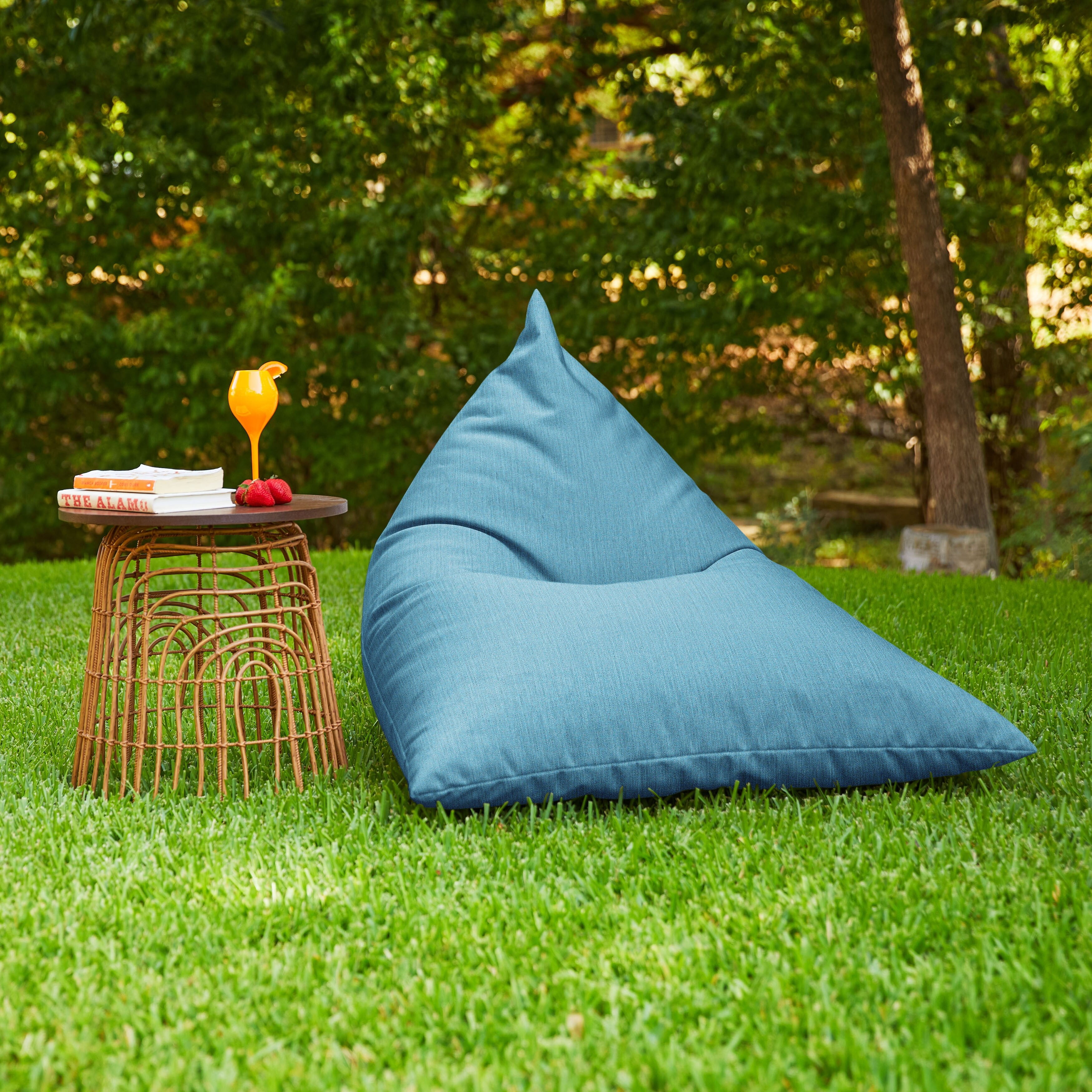 Sorra Home Sunbrella Outdoor Bean Lounger Cast Horizon Large
