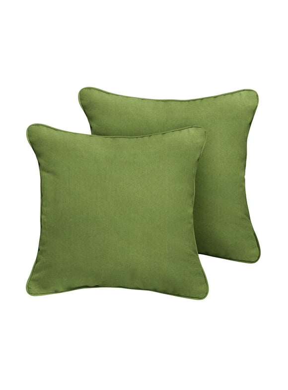 Sorra Home  Sunbrella Spectrum Cilantro Corded Indoor/ Outdoor Pillow Set (Set of 2) 22 in x 22 in