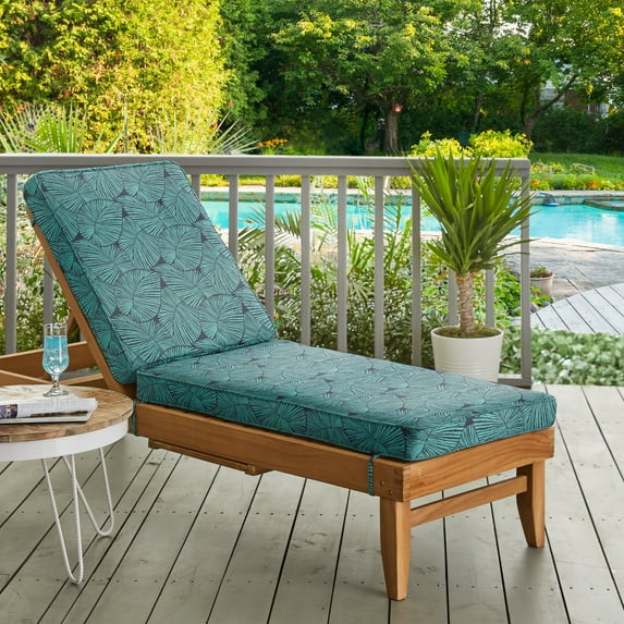 Sorra Home Talia Caribbean Outdoor/Indoor Chaise Lounge Cushion 73 in x 24 in x 3 in