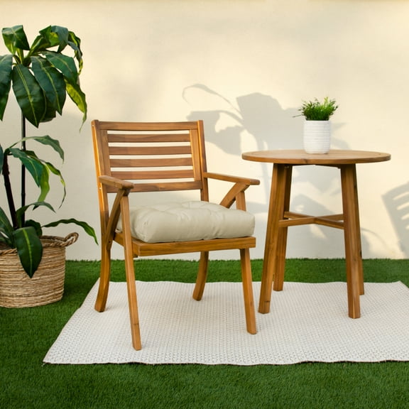 Sorra Home Tan Tufted Chair Cushion Square Back 19 x 19 x 3