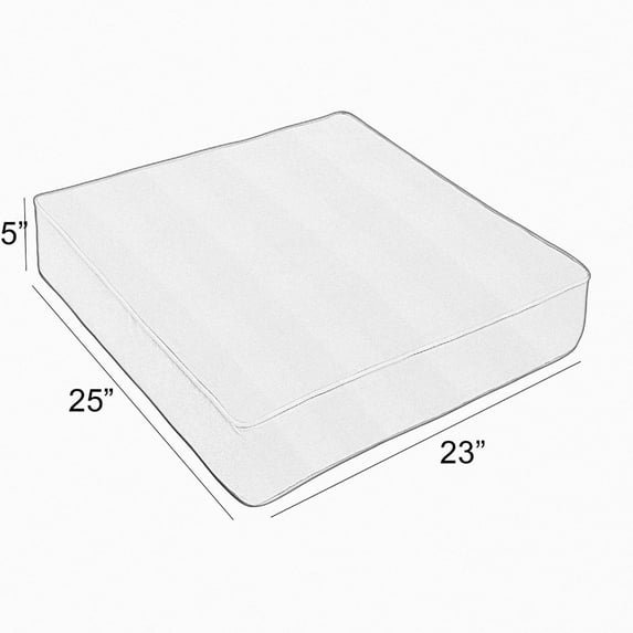 Sorra Home Tan and White Stripe Indoor/Outdoor Corded Deep Seating Cushion 25 x 23 x 5 - Nico Coconut