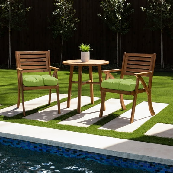 Sorra Home Tufted Chair Cushion Square Back 16 x 16 x 3" (Set of 2) 19 in x 19 in x 3 in (Set of 2) - Marine