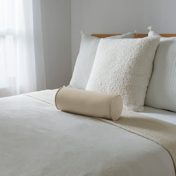 Sorra Home Velvet Cameo Bolster Pillow 16 in x 6 in x 6 in