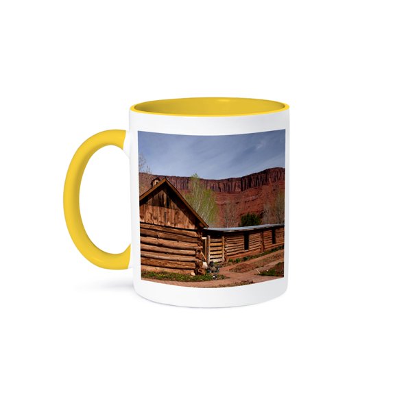 3drose, Sorrel River Ranch, Moab, Utah, Us - Us45 Rsc0027 - Roddy Scheer, 11oz Two-tone Yellow Mug