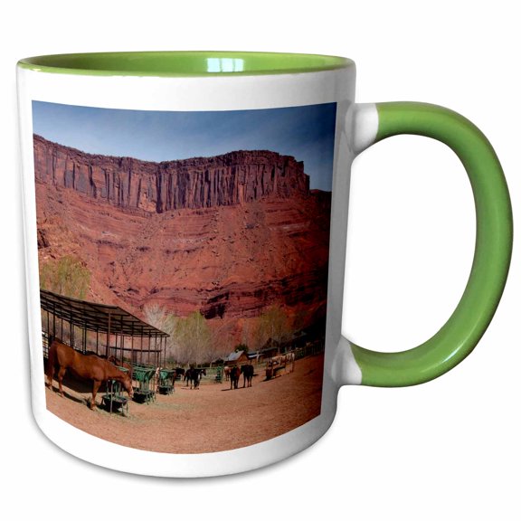 3drose, Sorrel River Ranch, Moab, Utah, Us - Us45 Rsc0028 - Roddy Scheer, 11oz Two-tone Green Mug