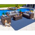 thumbnail image 1 of Sorrento 4-Piece XL Resin Wicker Outdoor Patio Furniture Conversation Sofa Set in Brown w/ Three-seat Sofa, Loveseat Sofa, and Coffee Table (Flat-Weave Brown Wicker, Polyester Light Gray), 1 of 9