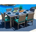 thumbnail image 1 of Sorrento 7-Piece Resin Wicker Outdoor Patio Furniture Dining Table Set in Gray w/ Dining Table and Six Cushioned Chairs (Flat-Weave Gray Wicker, Sunbrella Canvas Aruba), 1 of 3