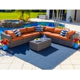 thumbnail image 1 of Sorrento 8-Piece Resin Wicker Outdoor Patio Sectional Sofa Set in Gray w/ Seven Sectional Seats and Coffee Table (Flat-Weave Gray Wicker, Sunbrella Canvas Tuscan), 1 of 3
