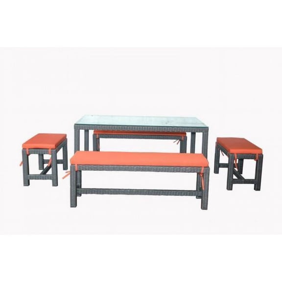 Sorrento Backless Bench Patio Dining Set