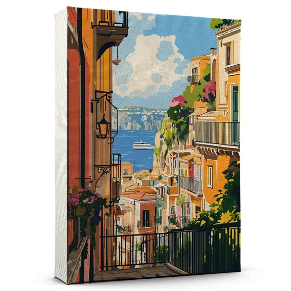 Sorrento Canvass Vintage, Italy Travel Prints Wall Art, Sorrento Travel Canvas, Italy Travel Colorful Canvas - 100AZ1288