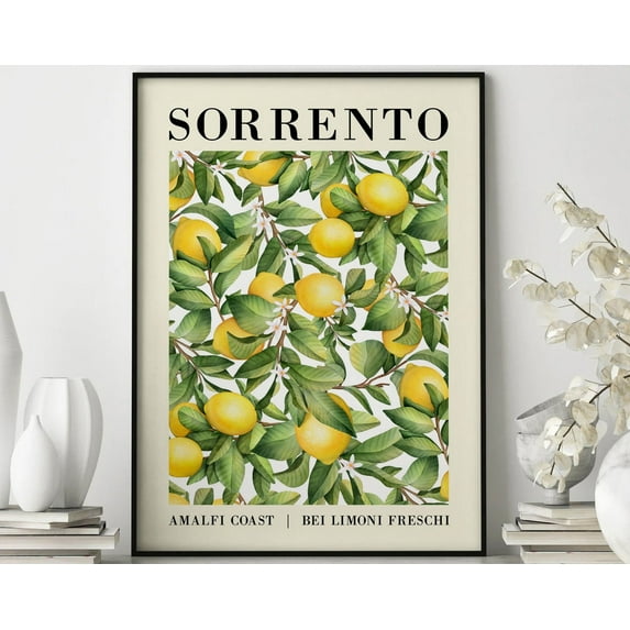 Sorrento Lemon, Amalfi Wall Art Print, Kitchen Wall Print, Home Decor, Gift Ideas, Wall Posters, Kitchen, Wall Decor Wall Art, Modern Wall Decor, 16x24 UNFRAMED