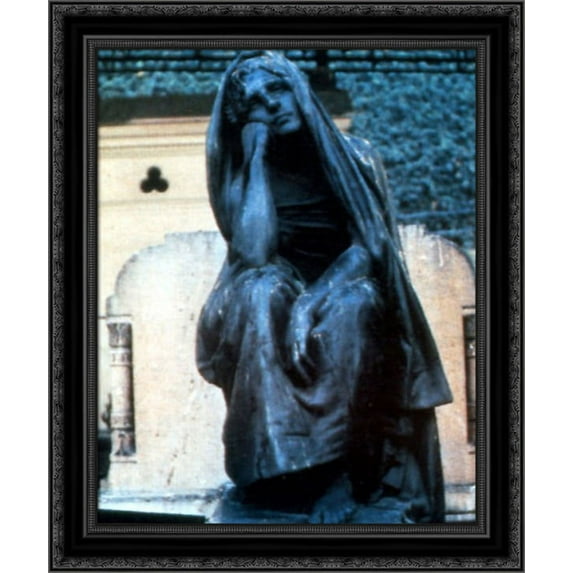 Sorrow 20x23 Black Ornate Wood Framed Canvas Art by Gerome, Jean Leon