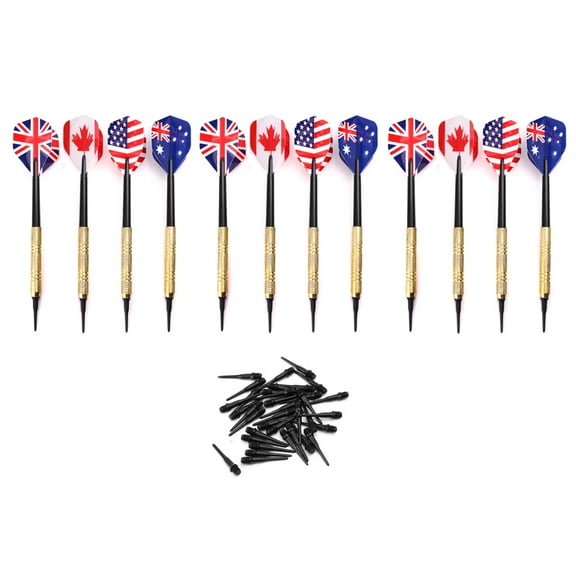 Sorrowso 12pcs Soft Tip Darts With 36pcs Extra Tips Plastic Points Needle Electronic Dart