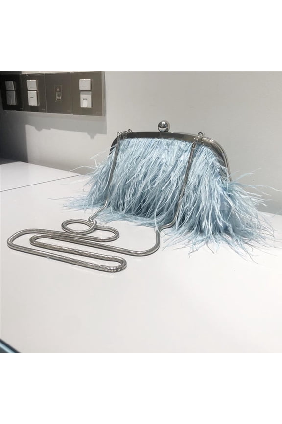 3 Color Feather Clutch Evening Handbag for Women Girl Ladies Party Dress Gifts