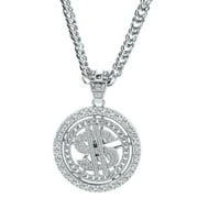 SORROWSO Big Money Necklaces Gold/Silver Chain with Dollar Sign for Rhinestone Jewelry Gi