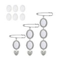 thumbnail image 1 of Sorrowso Lacy Oval Bridal Charm Wedding Bouquet Photo Charm Pin Easy to Make Memorial Safety Brooch Bridal Charm in Memory of Dad, 1 of 13