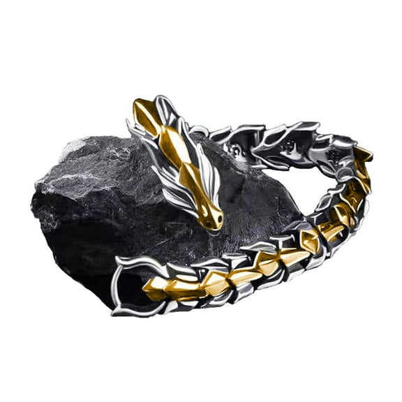 Sorrowso Men Dragon Keel Chain Link Bracelet Cool Dragon Scale Bangle Bracelet Punk-Rock