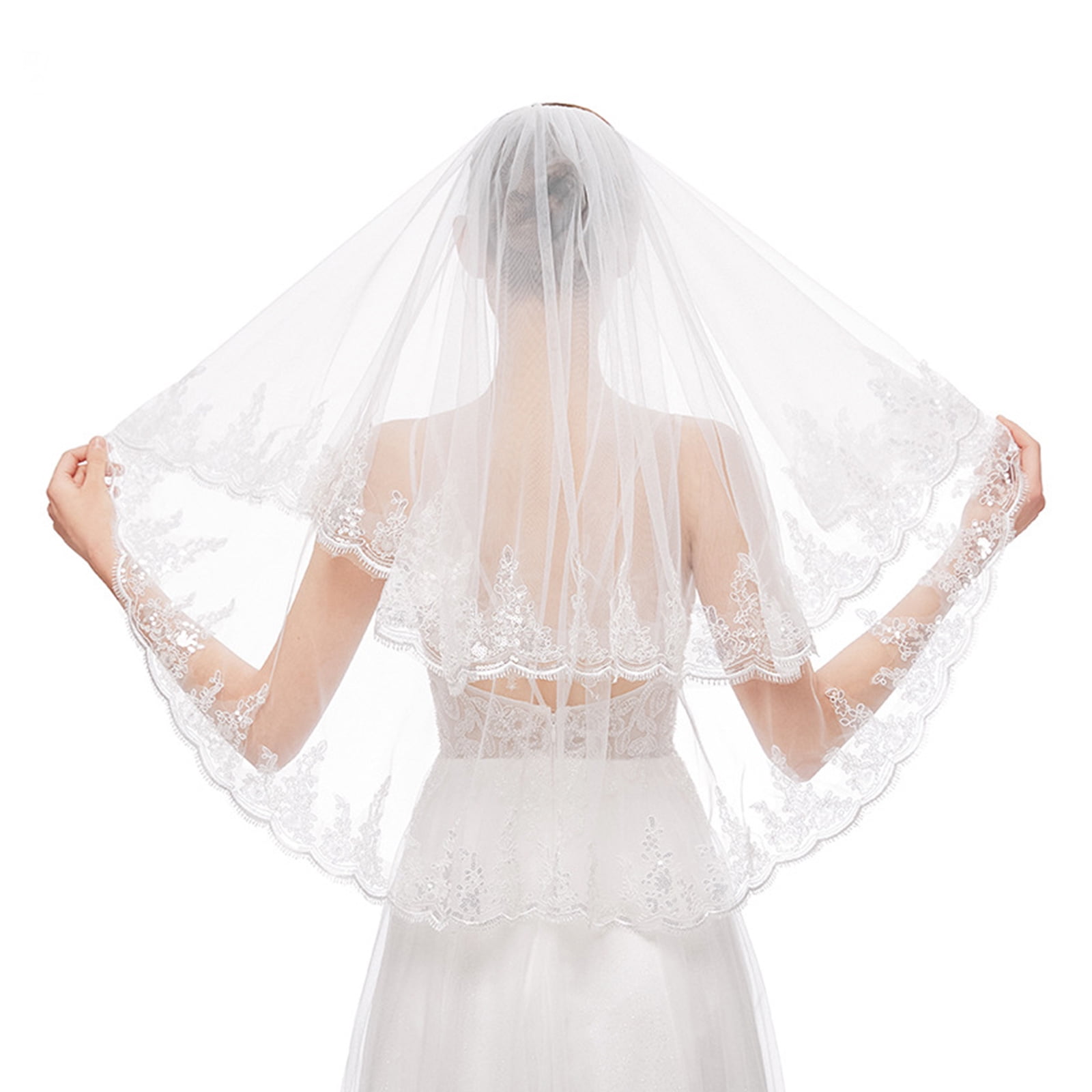 Short Wedding Veil Short Double Layer Wedding Veil With Comb 