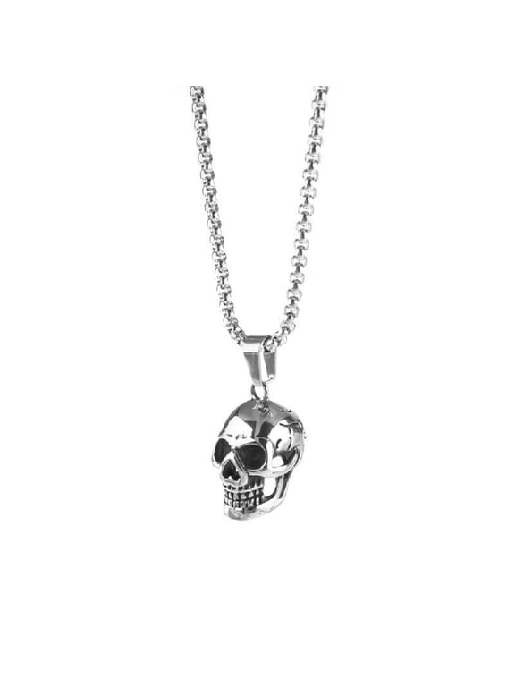 Skull Necklace Pendant Necklace Cool Bullet Personalized Customize Men Gift
