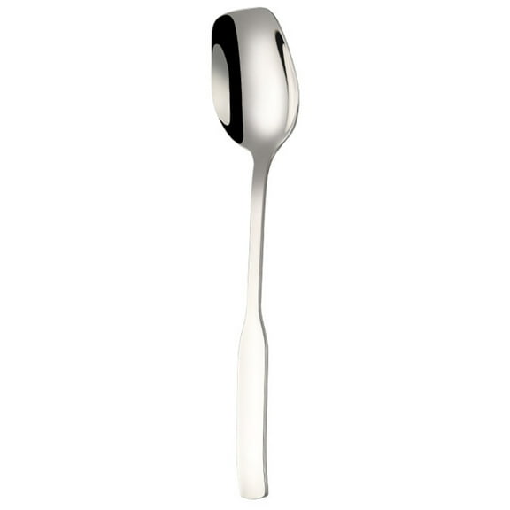 Sorrowso Stainless Steel Cooking Spoon with Flat Edge Cooking Tool Gift for Cooking Lover