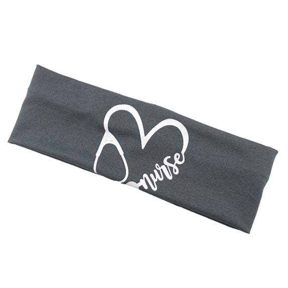 Sorrowso Unisex Doctor Nurse Button Headband Cute Stethoscope Heart Printed Headwrap Anti-Tight Protect Ears Face Mask Holder Elastic Hairband