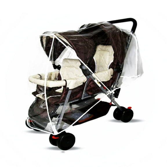 Sorrowso Universal Rain Cover for Strollers Protect from for Sun Dust Snow Side by Side/Tandem for Toddler for Wind Ventilation