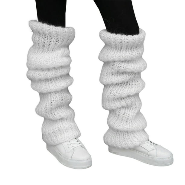 Sorrowso Women Chunky Knitted Leg Warmers Long Socks Slouchy Furry