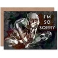 thumbnail image 1 of Sorry Apology Sad Harlequin Greetings Card Plus Envelope Blank inside, 1 of 3