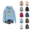 thumbnail image 1 of Sorry Can't Horses Bye Hoodies for Women Fall Winter Long Sleeve Graphic Hooded Sweatshirt with Pockets Pullover Tops, 1 of 6